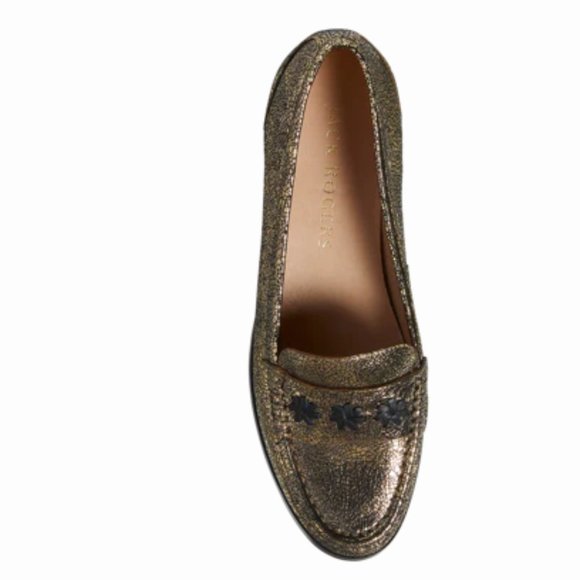 JACK ROGERS Metallic Leather Loafer Shoes - Picture 1 of 7